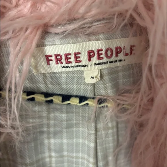 Free People Pink and Brown Teddy Jacket - Picture 3 of 7